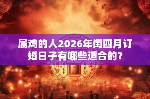 属鸡的人2026年闰四月订婚日子有哪些适合的？