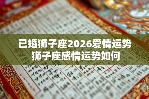 已婚狮子座2026爱情运势 狮子座感情运势如何 已婚狮子座2026爱情运势 狮子座感情运势如何