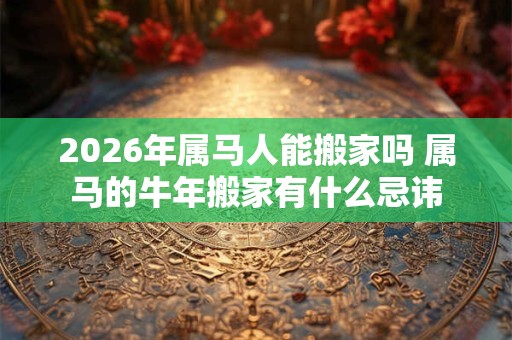 2026年属马人能搬家吗 属马的牛年搬家有什么忌讳