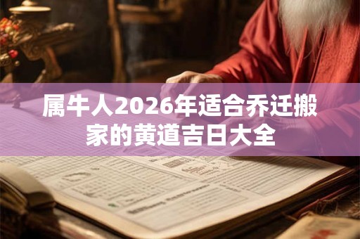 属牛人2026年适合乔迁搬家的黄道吉日大全 属牛人2026年适合乔迁搬家的黄道吉日大全