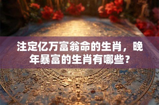 注定亿万富翁命的生肖,晚年暴富的生肖有哪些? 注定亿万富翁命的生肖,晚年暴富的生肖有哪些?