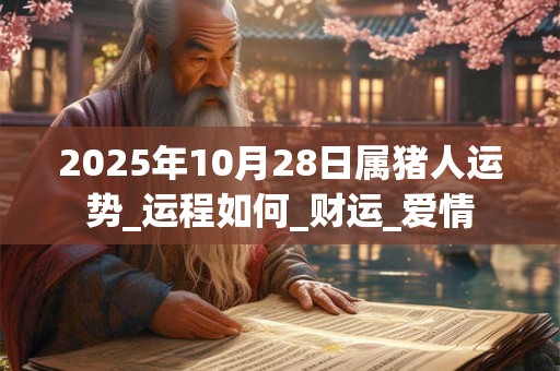 2025年10月28日属猪人运势_运程如何_财运_爱情 2025年10月28日属猪人运势_运程如何_财运_爱情