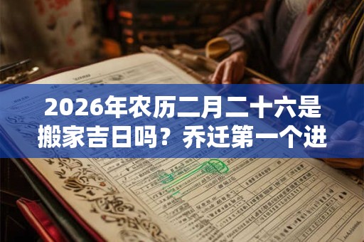 2026年农历二月二十六是搬家吉日吗？乔迁第一个进门的人是谁？