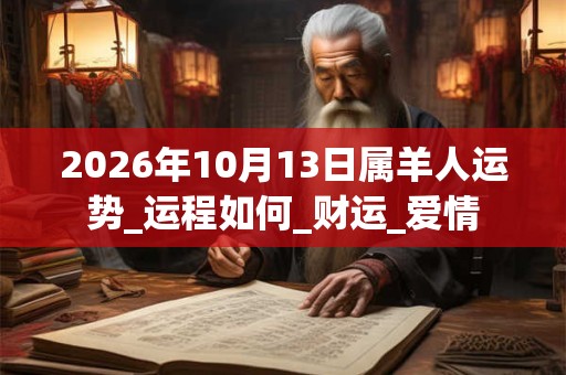 2026年10月13日属羊人运势_运程如何_财运_爱情