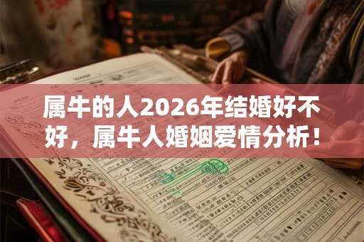 属牛的人2026年结婚好不好,属牛人婚姻爱情分析! 属牛的人2026年结婚好不好,属牛人婚姻爱情分析!