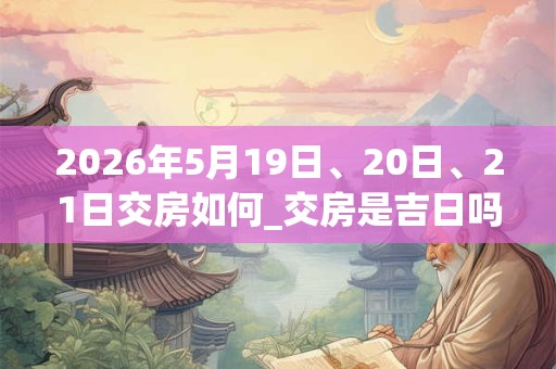 2026年5月19日、20日、21日交房如何_交房是吉日吗
