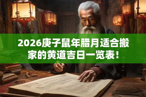 2026庚子鼠年腊月适合搬家的黄道吉日一览表! 2026庚子鼠年腊月适合搬家的黄道吉日一览表!