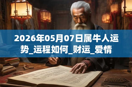 2026年05月07日属牛人运势_运程如何_财运_爱情 2026年05月07日属牛人运势_运程如何_财运_爱情