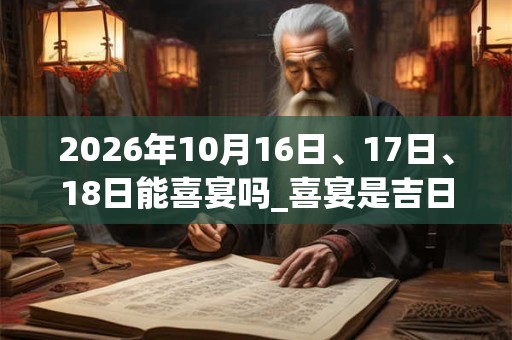 2026年10月16日、17日、18日能喜宴吗_喜宴是吉日吗 2026年10月16日、17日、18日能喜宴吗_喜宴是吉日吗