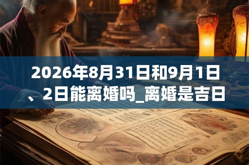 2026年8月31日和9月1日、2日能离婚吗_离婚是吉日吗