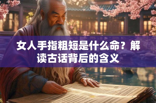 女人手指粗短是什么命？解读古话背后的含义