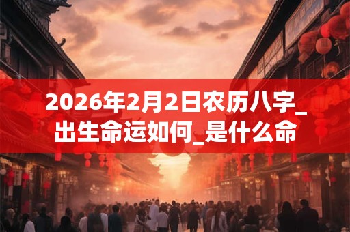2026年2月2日农历八字_出生命运如何_是什么命