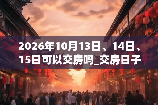 2026年10月13日、14日、15日可以交房吗_交房日子好吗