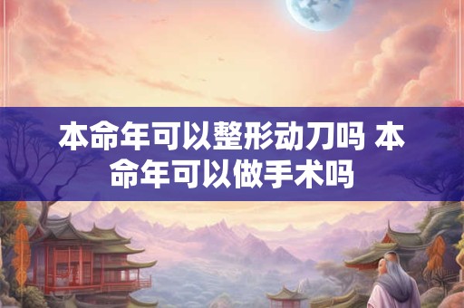 本命年可以整形动刀吗 本命年可以做手术吗