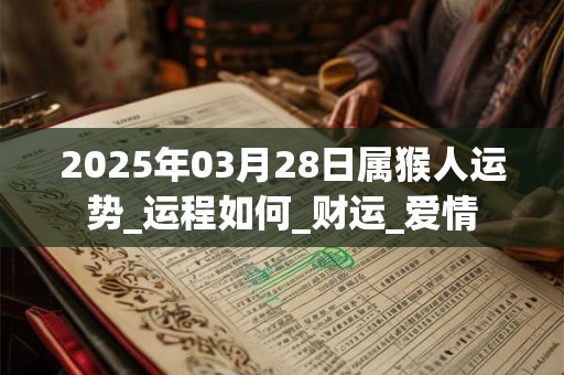 2025年03月28日属猴人运势_运程如何_财运_爱情 2025年03月28日属猴人运势_运程如何_财运_爱情