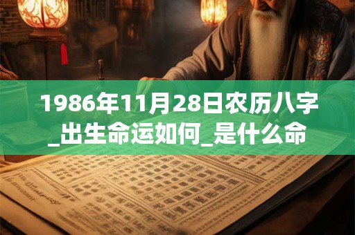 1986年11月28日农历八字_出生命运如何_是什么命 1986年11月28日农历八字_出生命运如何_是什么命