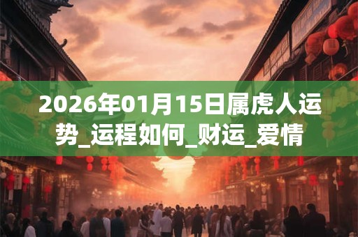 2026年01月15日属虎人运势_运程如何_财运_爱情