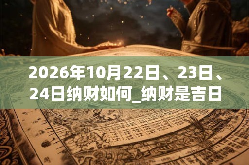 2026年10月22日、23日、24日纳财如何_纳财是吉日吗