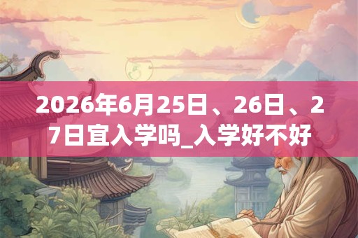 2026年6月25日、26日、27日宜入学吗_入学好不好