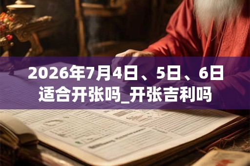 2026年7月4日、5日、6日适合开张吗_开张吉利吗