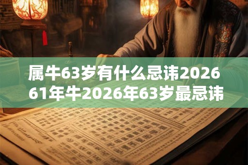 属牛63岁有什么忌讳2026 61年牛2026年63岁最忌讳什么
