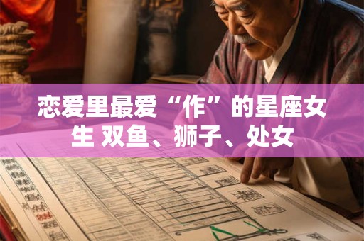 恋爱里最爱“作”的星座女生 双鱼、狮子、处女