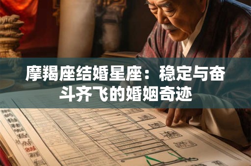 摩羯座结婚星座：稳定与奋斗齐飞的婚姻奇迹