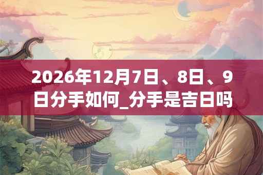 2026年12月7日、8日、9日分手如何_分手是吉日吗
