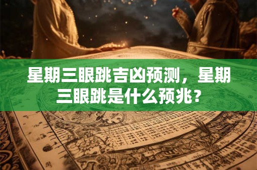 星期三眼跳吉凶预测,星期三眼跳是什么预兆? 星期三眼跳吉凶预测,星期三眼跳是什么预兆?