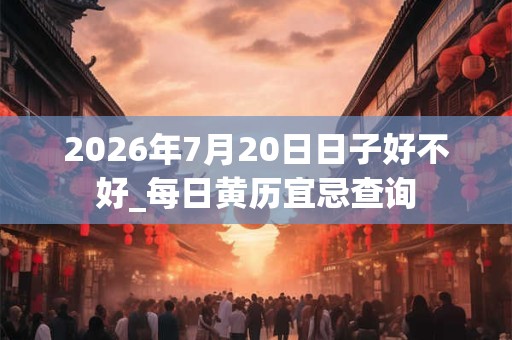 2026年7月20日日子好不好_每日黄历宜忌查询