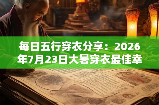每日五行穿衣分享:2026年7月23日大暑穿衣最佳幸运色 每日五行穿衣分享:2026年7月23日大暑穿衣最佳幸运色