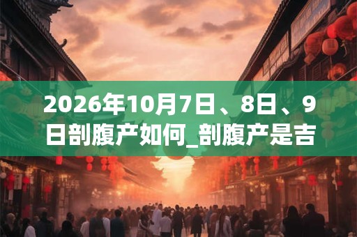 2026年10月7日、8日、9日剖腹产如何_剖腹产是吉日吗