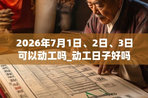 2026年7月1日、2日、3日可以动工吗_动工日子好吗
