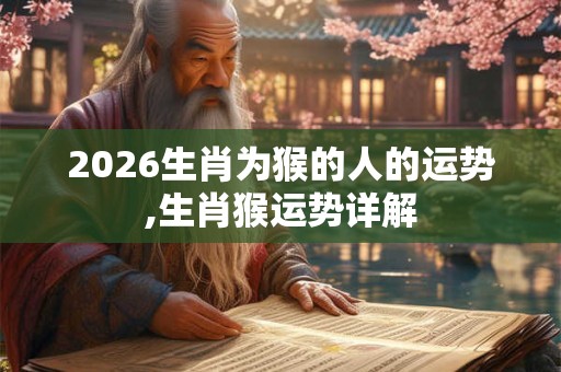 2026生肖为猴的人的运势,生肖猴运势详解