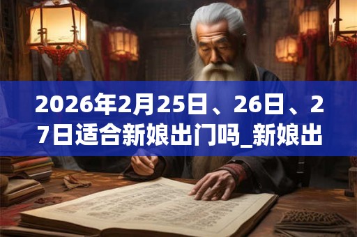 2026年2月25日、26日、27日适合新娘出门吗_新娘出门吉利吗