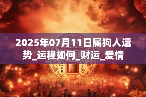 2025年07月11日属狗人运势_运程如何_财运_爱情