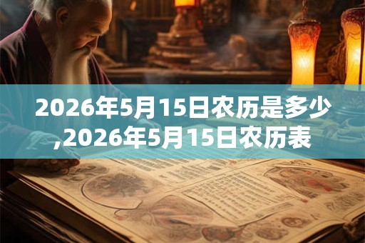 2026年5月15日农历是多少,2026年5月15日农历表