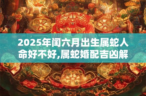 2025年闰六月出生属蛇人命好不好,属蛇婚配吉凶解析！