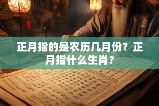 正月指的是农历几月份？正月指什么生肖？