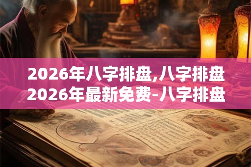 2026年八字排盘,八字排盘2026年最新免费-八字排盘官方免费版