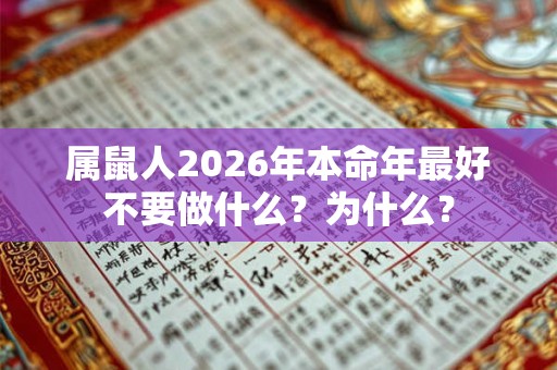 属鼠人2026年本命年最好不要做什么?为什么? 属鼠人2026年本命年最好不要做什么?为什么?