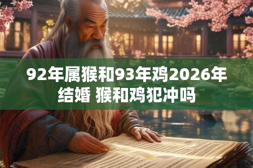 92年属猴和93年鸡2026年结婚 猴和鸡犯冲吗 92年属猴和93年鸡2026年结婚 猴和鸡犯冲吗