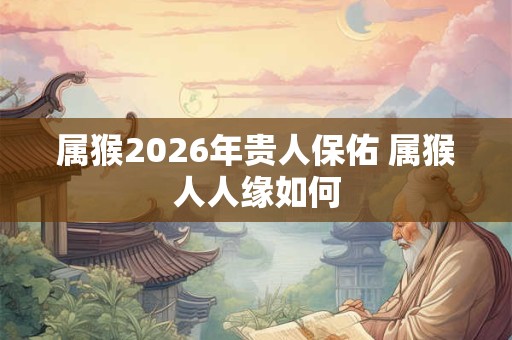 属猴2026年贵人保佑 属猴人人缘如何