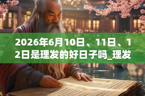 2026年6月10日、11日、12日是理发的好日子吗_理发可以吗