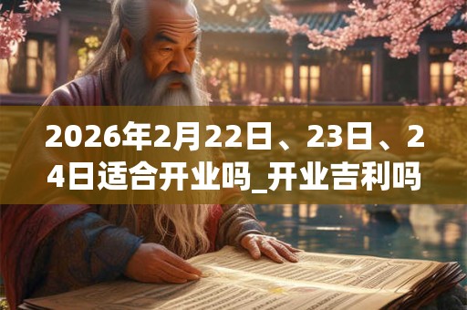 2026年2月22日、23日、24日适合开业吗_开业吉利吗