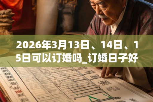 2026年3月13日、14日、15日可以订婚吗_订婚日子好吗
