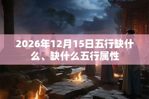 2026年12月15日五行缺什么、缺什么五行属性