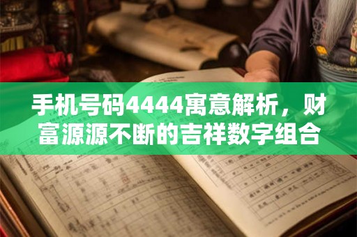 手机号码4444寓意解析，财富源源不断的吉祥数字组合