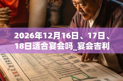 2026年12月16日、17日、18日适合宴会吗_宴会吉利吗