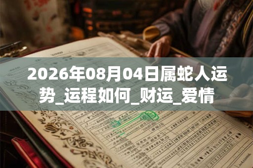 2026年08月04日属蛇人运势_运程如何_财运_爱情 2026年08月04日属蛇人运势_运程如何_财运_爱情